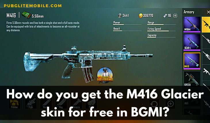 M416 Glacier skin for free in BGMI